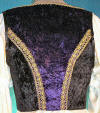 underbust corset, black and purple, renaissance wear, rear view